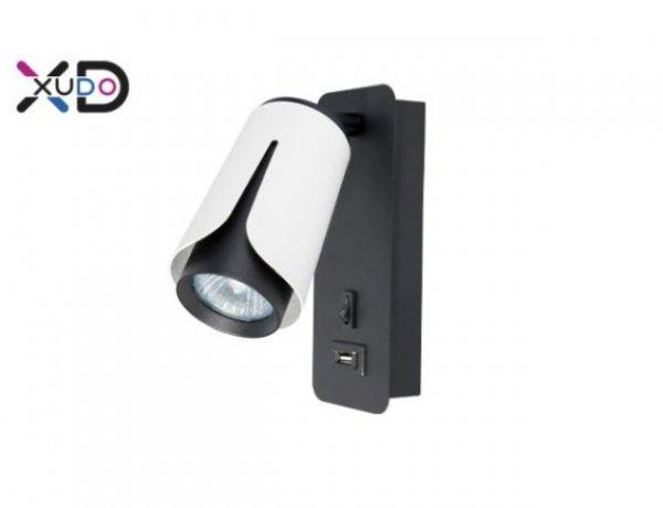 MasterLED Bud G10-es foglalatú + LED-es fekete-fehér fali lámpa  USB
csatlakozóval