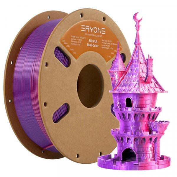 Eryone Silk PLA Dual Color selyemfényű lila és narancspiros (purple & orange)
3D nyomtató Filament 1.75mm, 1kg/tekercs