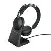Jabra Evolve2 65 UC Stereo Bluetooth Headset + Charging Stat