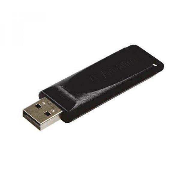 USB drive 32GB, USB 2.0, VERBATIM "Slider", fekete