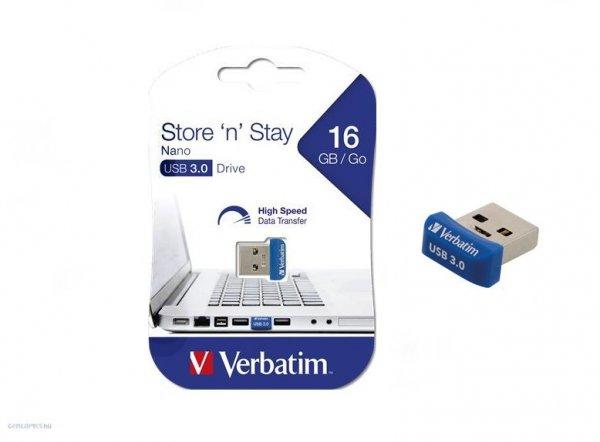 USB drive 16GB, USB 3.0, VERBATIM "NANO STORE 'N' STAY"