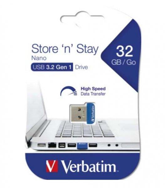 USB drive 32GB, USB 3.0, VERBATIM "NANO STORE 'N' STAY"