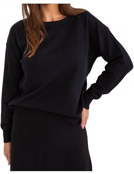 fekete egyszínű pulóver