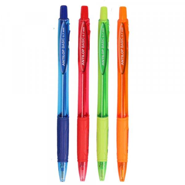 Zselés toll nyomógombos vegyes színek 0,7mm Antilop Basic írásszín kék 2
db/csomag