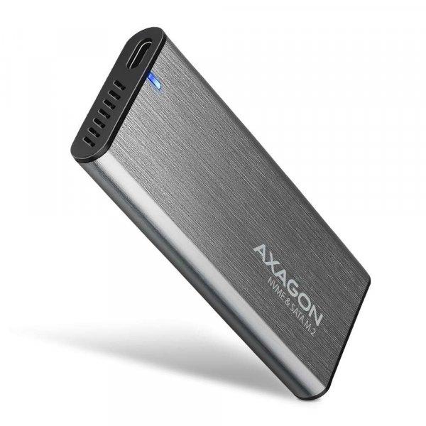AXAGON - EEM2-SG2 SuperSpeed+ USB-C - M.2 NVMe & SATA SSD RAW box Grey