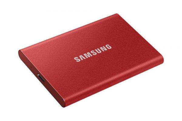 Samsung T7 hordozható SSD, 500 GB, USB 3.2,M.Piros