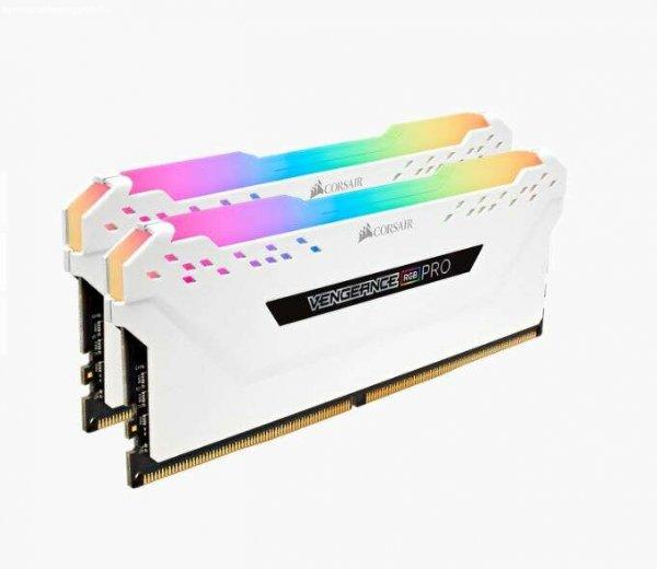 16GB 3000MHz DDR4 RAM Corsair Vengeance RGB CL15 fehér (2x8GB)
(CMW16GX4M2C3000C15W)
