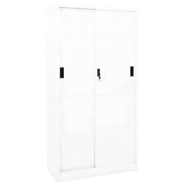 vidaXL fehér acél tolóajtós irodai szekrény 90 x 40 x 180 cm