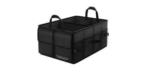 Teno® autós csomagtartó rendszerező, 7 rekeszes, összecsukható,
vízálló, hordozható, rögzítőhevederek, többfunkciós, univerzális,
fekete