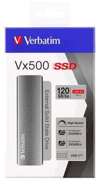 SSD (külső memória), 120 GB, USB 3.1, VERBATIM 