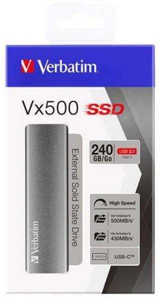 SSD (külső memória), 240 GB, USB 3.1, VERBATIM 