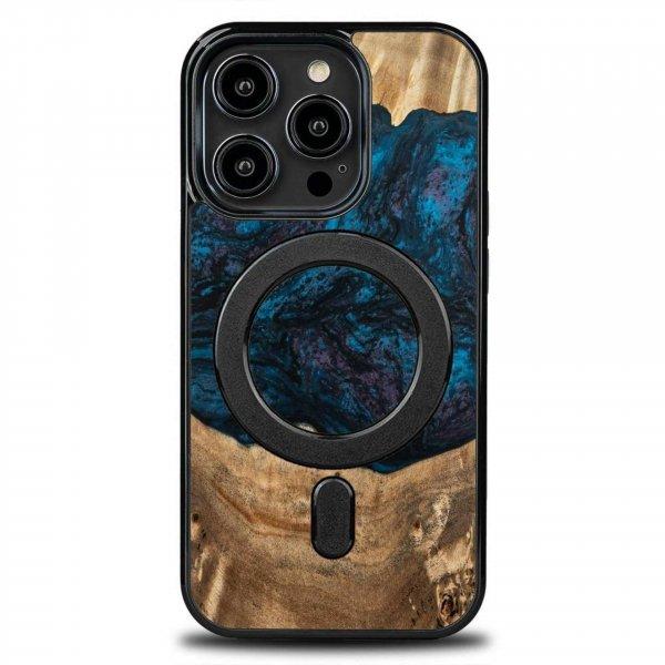Fa és gyanta tok iPhone 14 Pro MagSafe Bewood Unique Neptune készülékhez -
sötétkék és fekete
