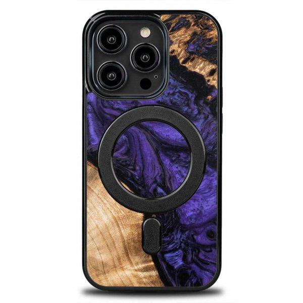 Fa és gyanta tok iPhone 14 Pro MagSafe Bewood Unique Violet telefonhoz - lila
és fekete