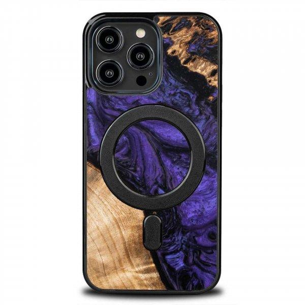 Fa és gyanta tok iPhone 14 Pro Max MagSafe Bewood Unique Violet telefonhoz -
lila és fekete
