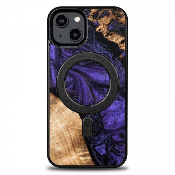 Fa és gyanta tok iPhone 15 Plus MagSafe Bewood Unique Violet telefonhoz - lila
és fekete