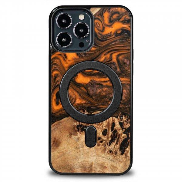 Fa és gyanta tok iPhone 13 Pro Max MagSafe Bewood Unique Orange telefonhoz -
narancssárga és fekete