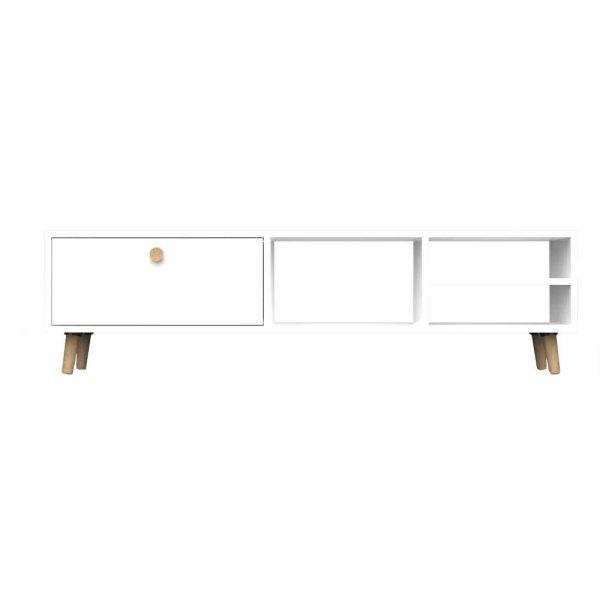 TV láda, Quasar &Co.®, nappali bútor, 140 x 30 x 39 cm, MDF, fehér