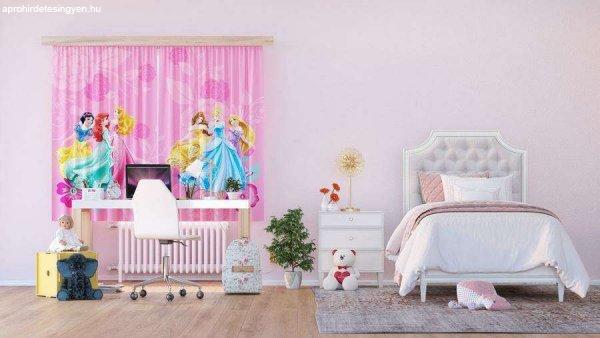Disney hercegnők pink függöny | 180 cm x 160 cm  - babaszoba faldekoráció