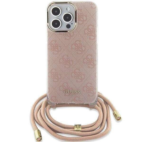 Guess Crossbody Cord 4G Print case iPhone 15 / 14 / 13 - rózsaszín tok