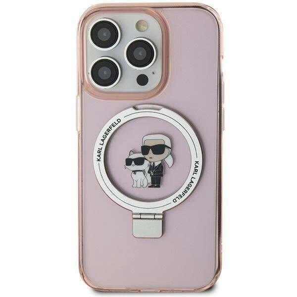Karl Lagerfeld gyűrűs Karl&Choupette MagSafe tok iPhone 11 / Xr - rózsaszín