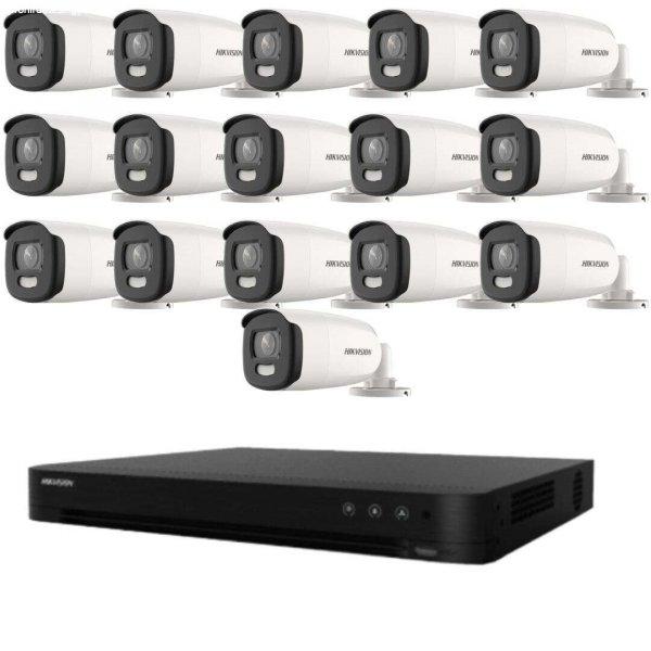 Hikvision megfigyelő készlet 16 kamerával 5 MP ColorVu, színes éjszakai 40
m, DVR 16 csatornával 8 MP