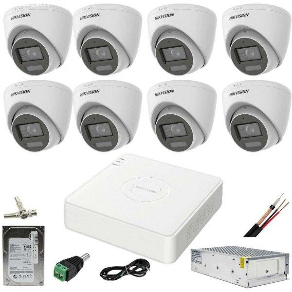 CCTV rendszer: Hikvision, 8 kamera: 5MP, Dual Light, IR, 30m, WL, 20m DVR, 4MP a
mellékelt tartozékokkal: HDD, 1TB
