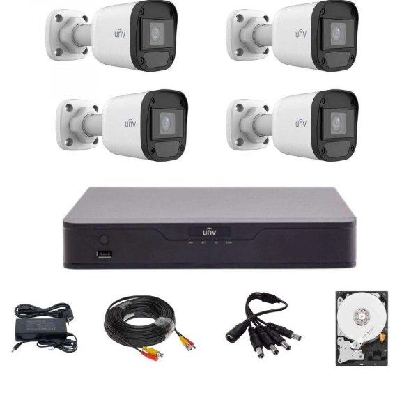 Uniview CCTV rendszer 4 kamerával 5 Megapixel, infravörös 20M, hibrid DVR 4
csatornával 5MP, HDD, tartozékok