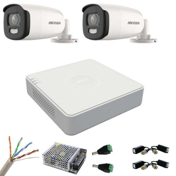 Hikvision CCTV Kit 2 kamerák 5MP ColorVu, színes éjszakai 40m, 4 csatornás
DVR 5MP, tartozékok mellékelve