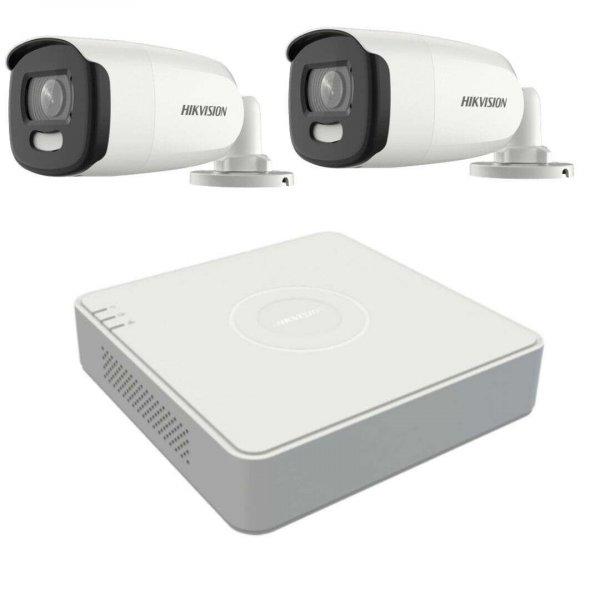 CCTV készlet Hikvision 2 kamerák 5MP ColorVu, színes éjszakai 40m, 4
csatornás DVR 5MP