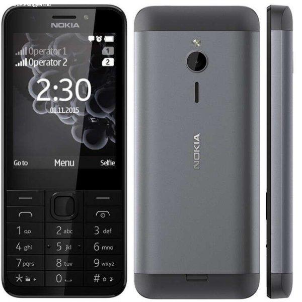 Nokia 230 Dual fekete (dark silver) mobiltelefon