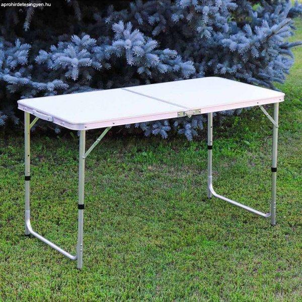 Alumínium összecsukható asztal MDF piknik munkalappal, mérete 120 x 60 cm