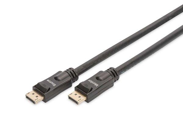 Assmann Displayport connection cable, DP, w/ amp. 15m Black AK-340105-150-S