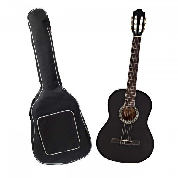 IdeallStore® klasszikus gitár, 104 cm, Black Raven, fa, klasszikus modell,
fekete, tokkal
