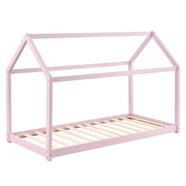 Carlotta kiságy 90 x 200 cm, leces ágyráccsal rózsaszín színben