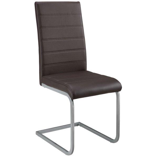 Vegas szék, 4 darabos szett műbőrből barna színben