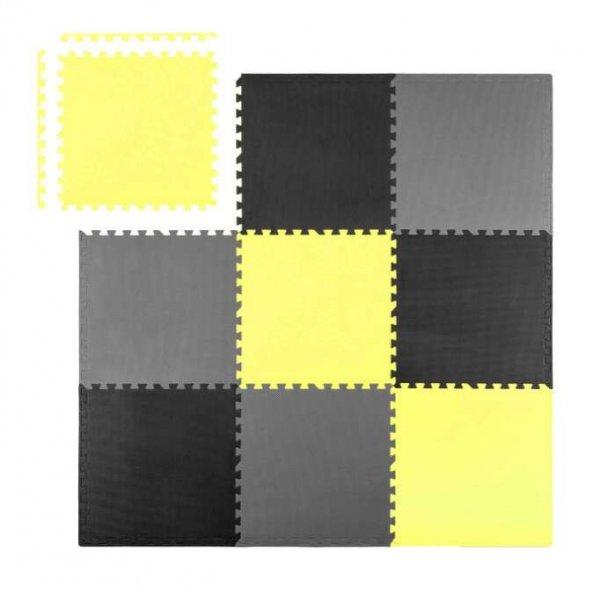 Ricokids Szivacs puzzle 180x180cm (9db) #szürke-sárga