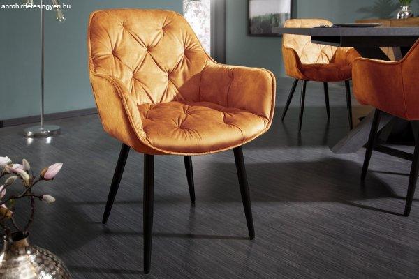 Design szék Garold mustársárga bársony