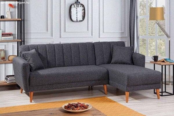 Sarok ágyazható kanapé Zayda 225 cm sötétszürke – jobb