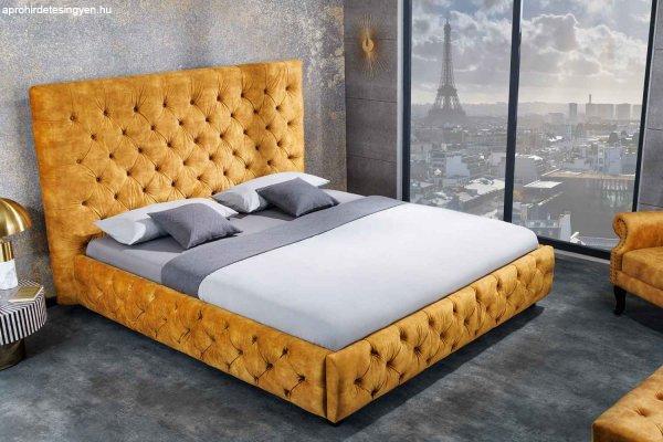 Design ágy Laney 160 x 200 cm mustársárga bársony