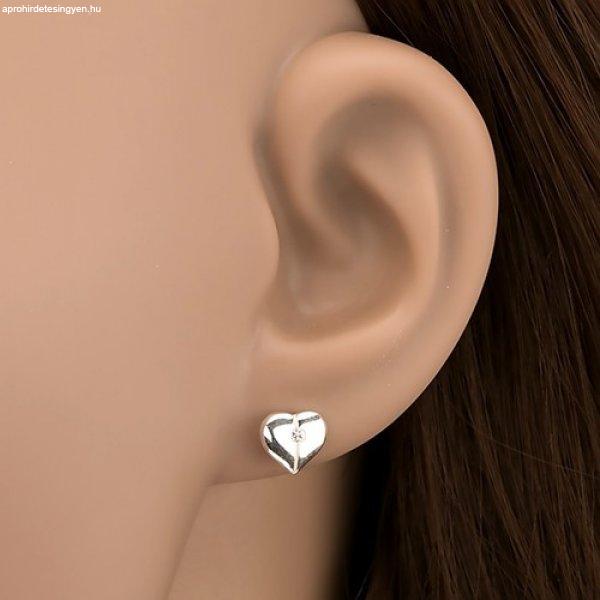 Bedugós fülbevaló 925 ezüstből - fényes kettéosztott szívek
cirkóniával