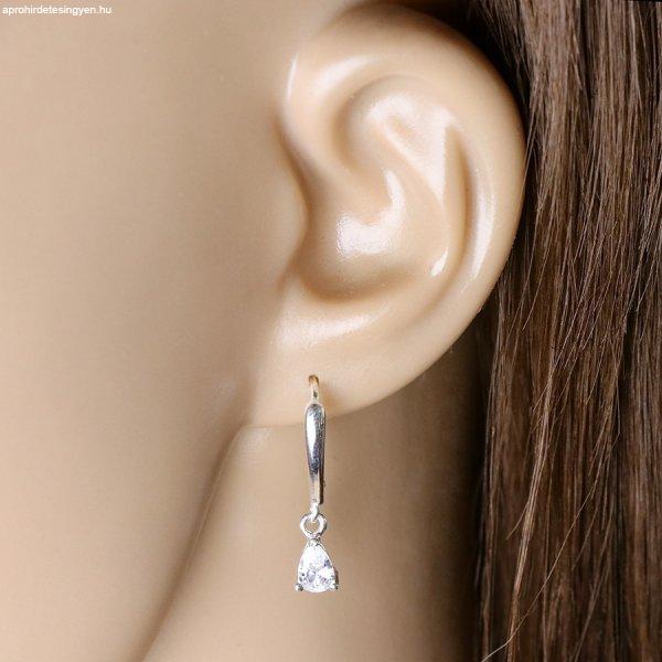 925 ezüst fülbevaló – csillogó könnycsepp-alakú cirkónia, patentos
zárszerkezet