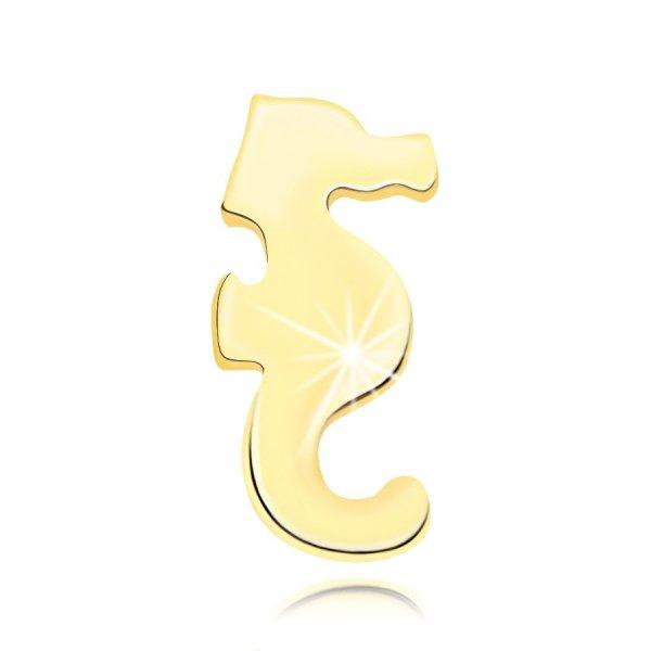 14K sárga arany ajak-és áll piercing - csikóhal motívum