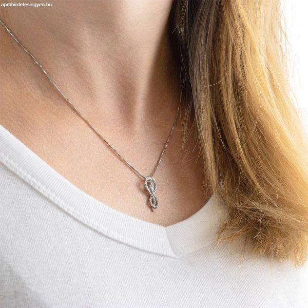 925 ezüst nyaklánc - strukturált kígyó, amely végtelen szimbólummá
tekeredik