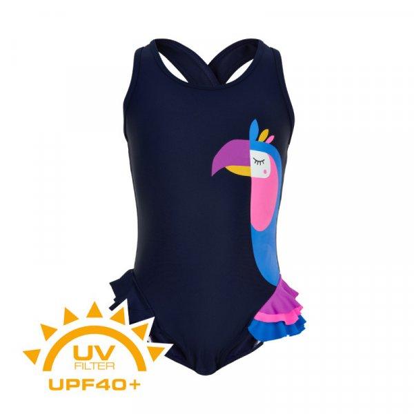 COLOR KIDS-Swimsuit w. animal UPF 40+ Dress Blues Kék 116