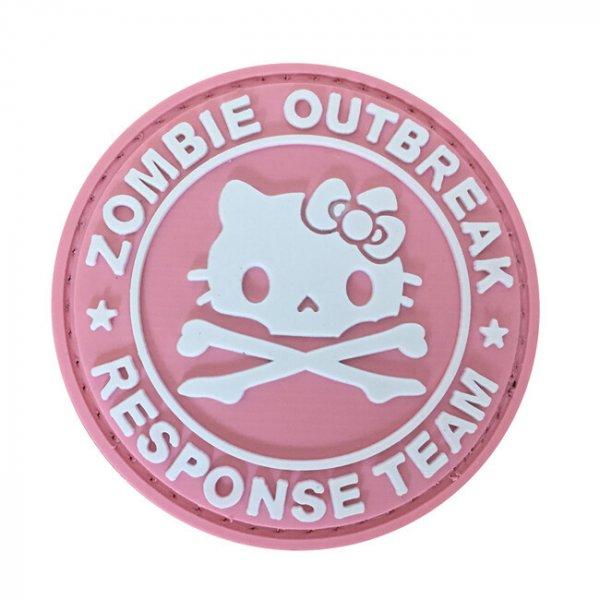 WARAGOD Zombie Outbreak Kitty PVC rátét, rózsaszín