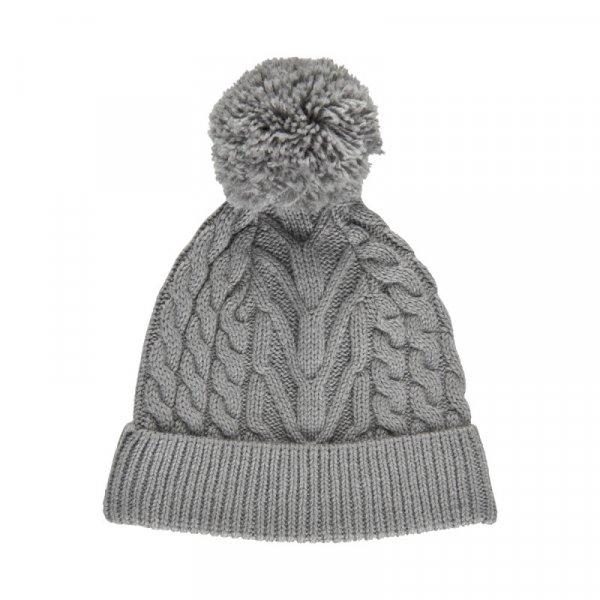 COLOR KIDS-Cable knit recycle Hat -Light Grey Melange Szürke 52cm