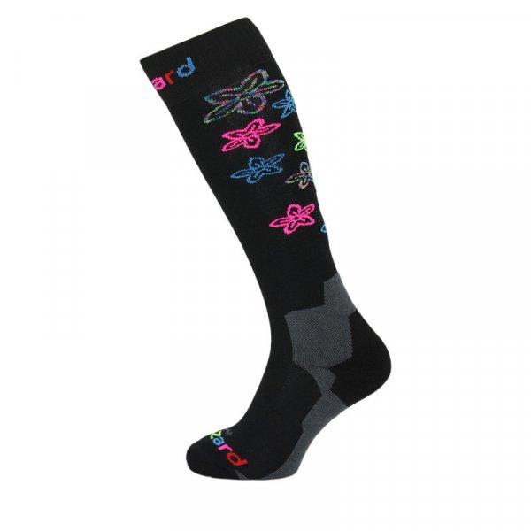 BLIZZARD-Viva Flowers ski socks junior,black/flowers Fekete 27/29