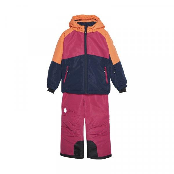 COLOR KIDS-Ski Set - Colorblock, vivacious Rózsaszín 116
