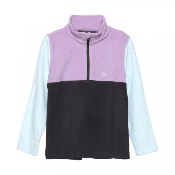 COLOR KIDS-Fleece Pulli - Colorblock, violet tulle Rózsaszín 128