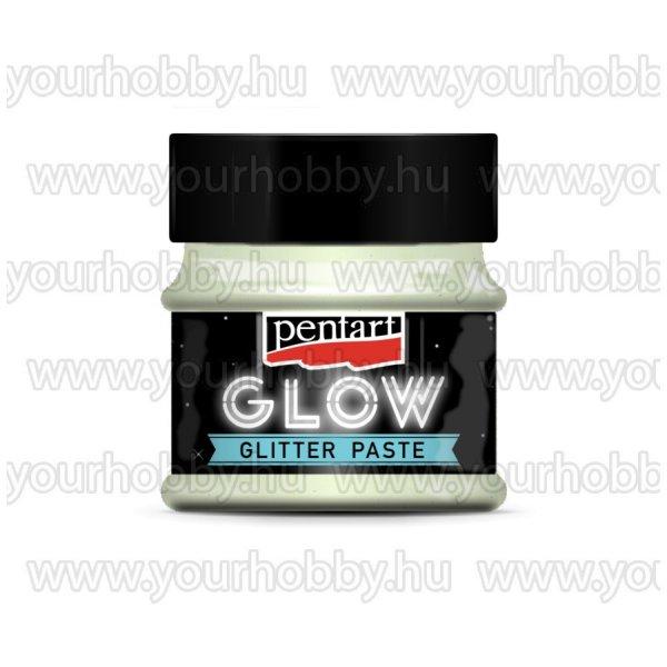 Pentart GLOW sötétben világító glitterpaszta szivárvány kék 50ml